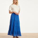 Dames T-Shirt Met Salty Haze Print Voor- En Achterzijde | Off White - Cobalt