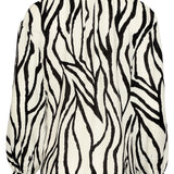 Top Feminino com Estampado Zebra Abstrato em Off-White e Preto | Off White - Black