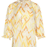 Dames Top Met Gele Zigzag Aztec Print | Yellow - Muticolour