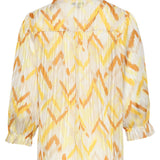 Dames Top Met Gele Zigzag Aztec Print | Yellow - Muticolour