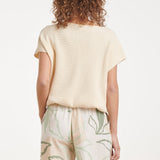 Dames Top Met V-Hals En Trekkoord | Off White