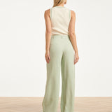 Dames Zachte Wijde Pantalon Met Rechte Pijpen | Soft Green