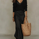 Brisa Vestido Midi de Cetim com Camisola a Condizer