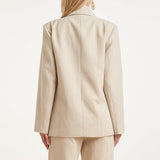 Blazer Cruzado com Brilho Subtil | Sand - Gold