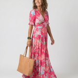 Ione - Vestido floral decote em V