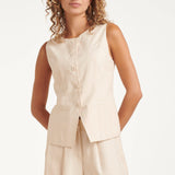 Colete Elegante sem Mangas | Sand