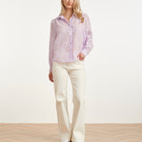 Blusa Translúcida Elegante com Estampado em Relevo | Lilac