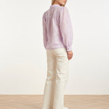 Blusa Translúcida Elegante com Estampado em Relevo | Lilac