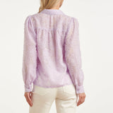 Blusa Translúcida Elegante com Estampado em Relevo | Lilac