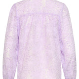 Blusa Translúcida Elegante com Estampado em Relevo | Lilac
