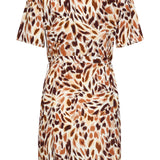 Vestido Curto Elegante com Estampado Animal Abstrato | Multicolor