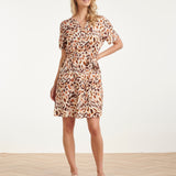 Vestido Curto Elegante com Estampado Animal Abstrato | Multicolor