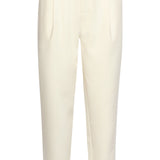 Calças Elegantes com Pregas e Cintura Alta | Off White