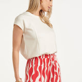 Elegante Witte Top Met Kapmouwtjes | Off White