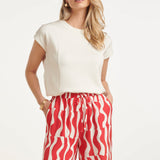 Elegante Witte Top Met Kapmouwtjes | Off White