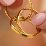anel trio fidget deslizante dourado robusto