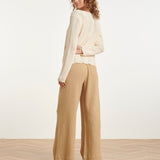 Gebreid Cardigan Met Ajourpatroon En Strikje | Off White