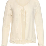 Gebreid Cardigan Met Ajourpatroon En Strikje | Off White