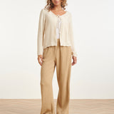 Gebreid Cardigan Met Ajourpatroon En Strikje | Off White