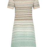 Gebreide Jurk Met Zigzag Print In Groen En Beige | Soft Green - Muticolour