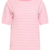 Gebreide Top Met Lurex Golvende Texture | Pink - Gold