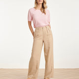Gebreide Top Met Lurex Golvende Texture | Pink - Gold
