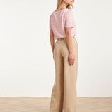 Gebreide Top Met Lurex Golvende Texture | Pink - Gold