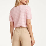 Gebreide Top Met Lurex Golvende Texture | Pink - Gold
