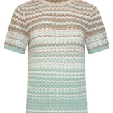 Gebreide Top Met Zigzag Print In Groen En Beige | Soft Green - Muticolour