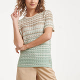 Gebreide Top Met Zigzag Print In Groen En Beige | Soft Green - Muticolour