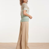 Gebreide Top Met Zigzag Print In Groen En Beige | Soft Green - Muticolour