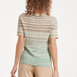 Gebreide Top Met Zigzag Print In Groen En Beige | Soft Green - Muticolour