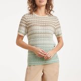 Gebreide Top Met Zigzag Print In Groen En Beige | Soft Green - Muticolour