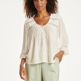 Gebroken Wit Blouse Met Kant En Fijne Details | Off White