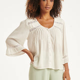 Gebroken Wit Blouse Met Kant En Fijne Details | Off White