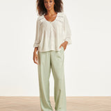 Gebroken Wit Blouse Met Kant En Fijne Details | Off White