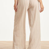 Gestreepte Broek Met Ingeweven Structuur En Elastische Tailleband | Off White - Black