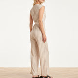 Gestreepte Jumpsuit Met Ingeweven Structuur | Off White - Black