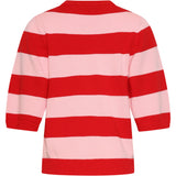 Gestreepte Knit Trui – Rood & Roze Colourblock | Red - Pink