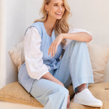 Colete Acolchoado com Cinto a Laço | Denim