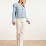 Casaco Acolchoado com Estrutura e Abotoamento | Denim
