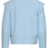 Casaco Acolchoado com Estrutura e Abotoamento | Denim
