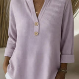 Lucía | Camisola Henley Gofrada com Botões