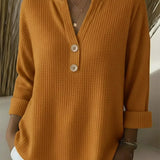 Lucinda™ | Top Henley com Botões
