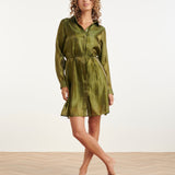 Vestido Midi Brilhante com Cordão na Cintura | Army