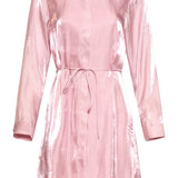 Vestido Midi Brilhante com Cordão na Cintura | Pink