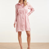 Vestido Midi Brilhante com Cordão na Cintura | Pink