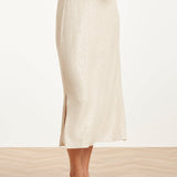 Saia Midi de Lantejoulas Cintilantes - Champagne | Sand - Dark Sand