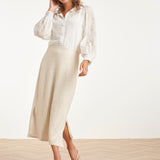 Saia Midi de Lantejoulas Cintilantes - Champagne | Sand - Dark Sand