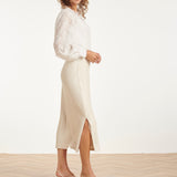 Saia Midi de Lantejoulas Cintilantes - Champagne | Sand - Dark Sand